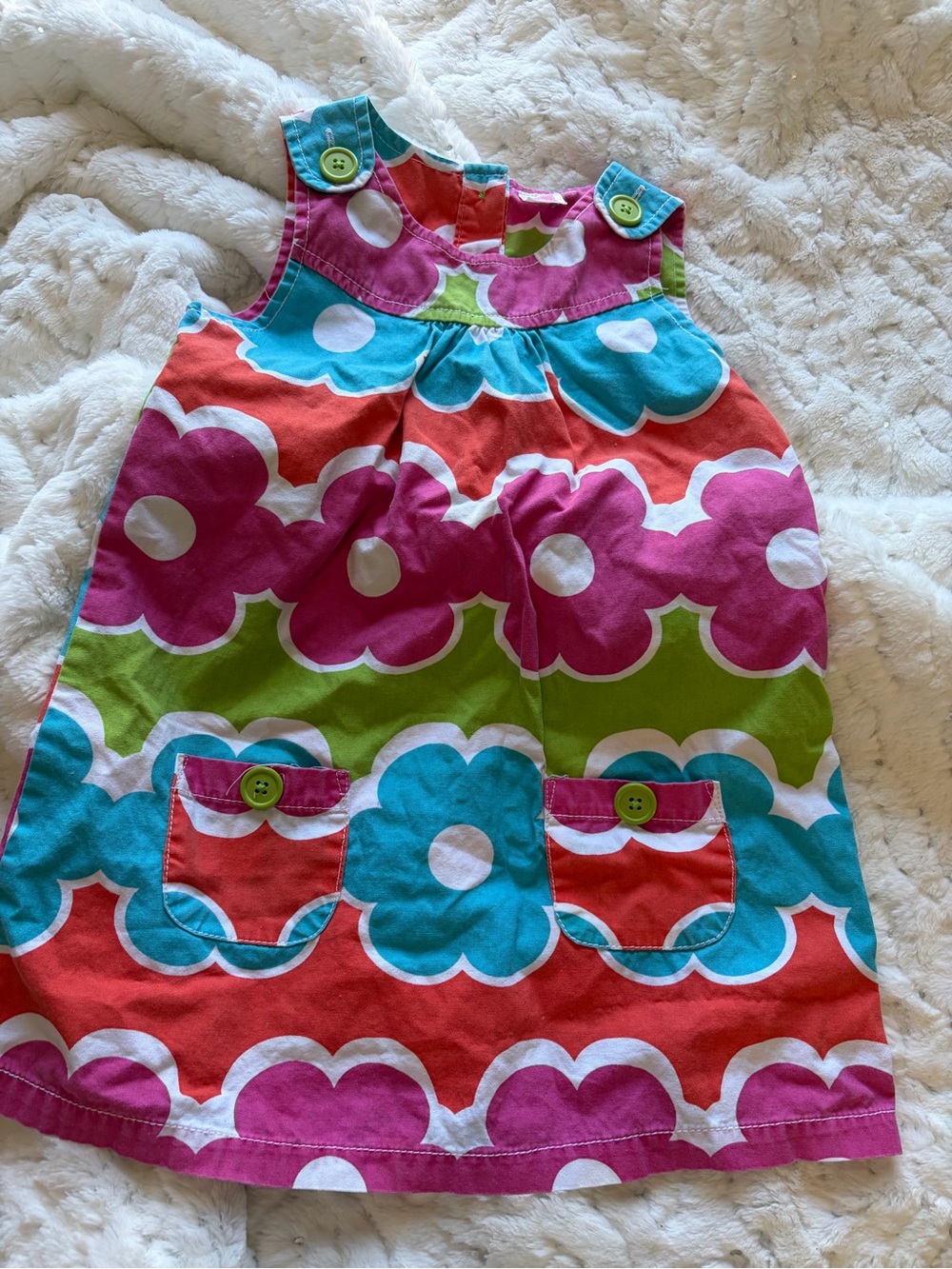 Carter’s Girls Daisy Overall Dress Colorful Floral Pink Blue Red Green Size 5